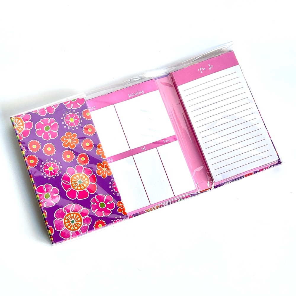 Retro Floral Organizer Address Book To Do Lists Book Purple Pink Orange